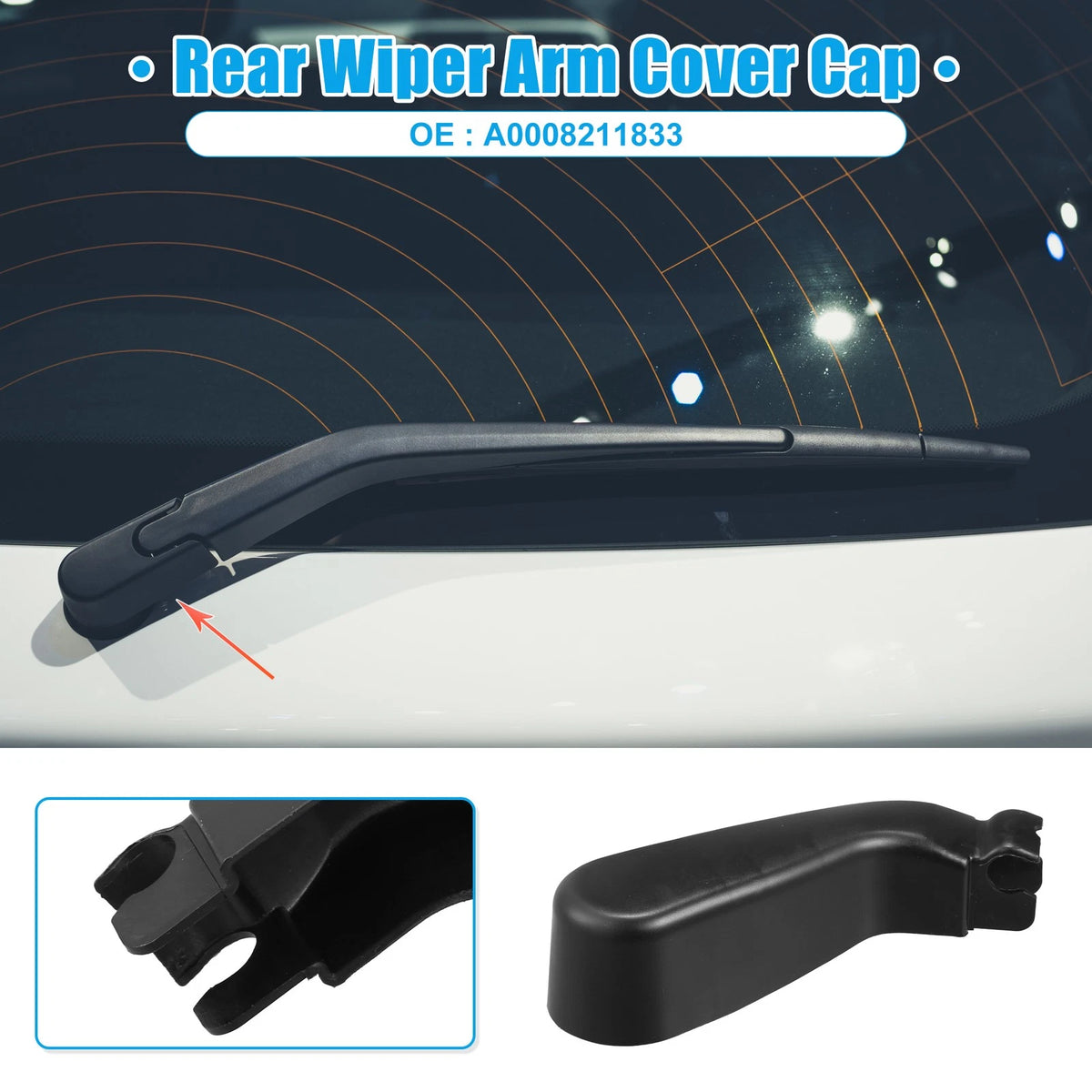 Rear Windshield Wiper Arm Nut Cover for Mercedes-Benz Viano Vito (2003–2012)