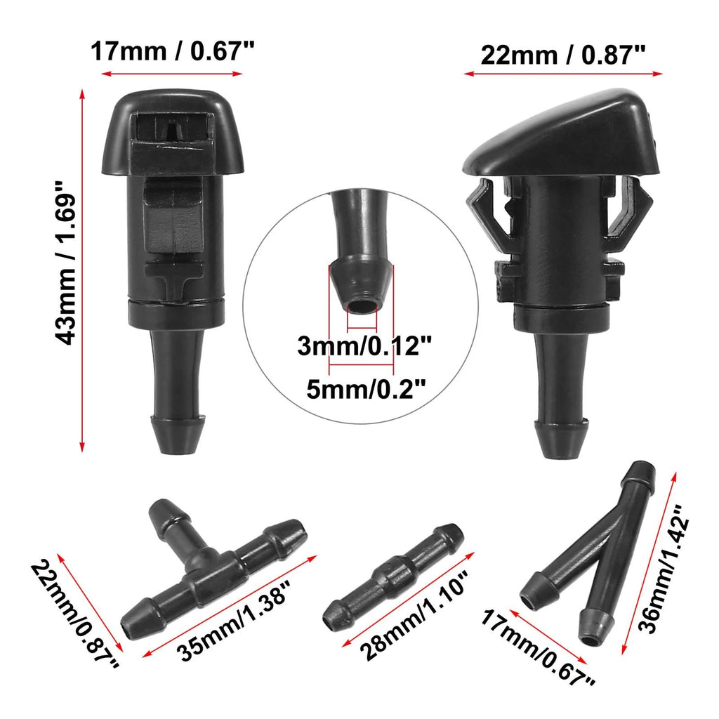 Front Windshield Washer Nozzles with 150cm Hose for Dodge Avenger (2011–2020)