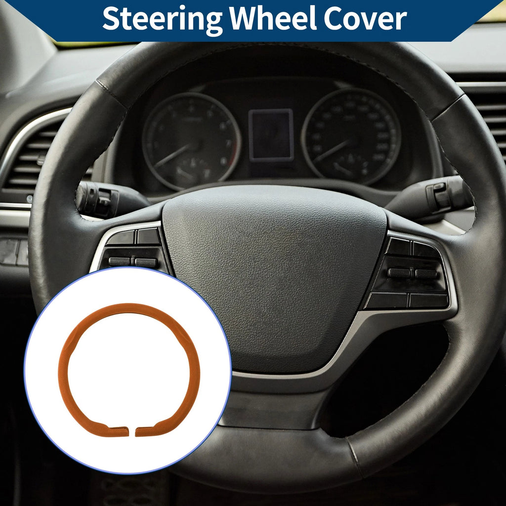 Steering Wheel Cover for Car (14.96", Orange)