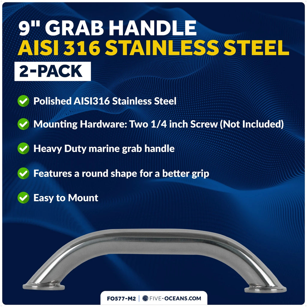2X Stainless Steel Grab Handle for Boat (9 Inch)