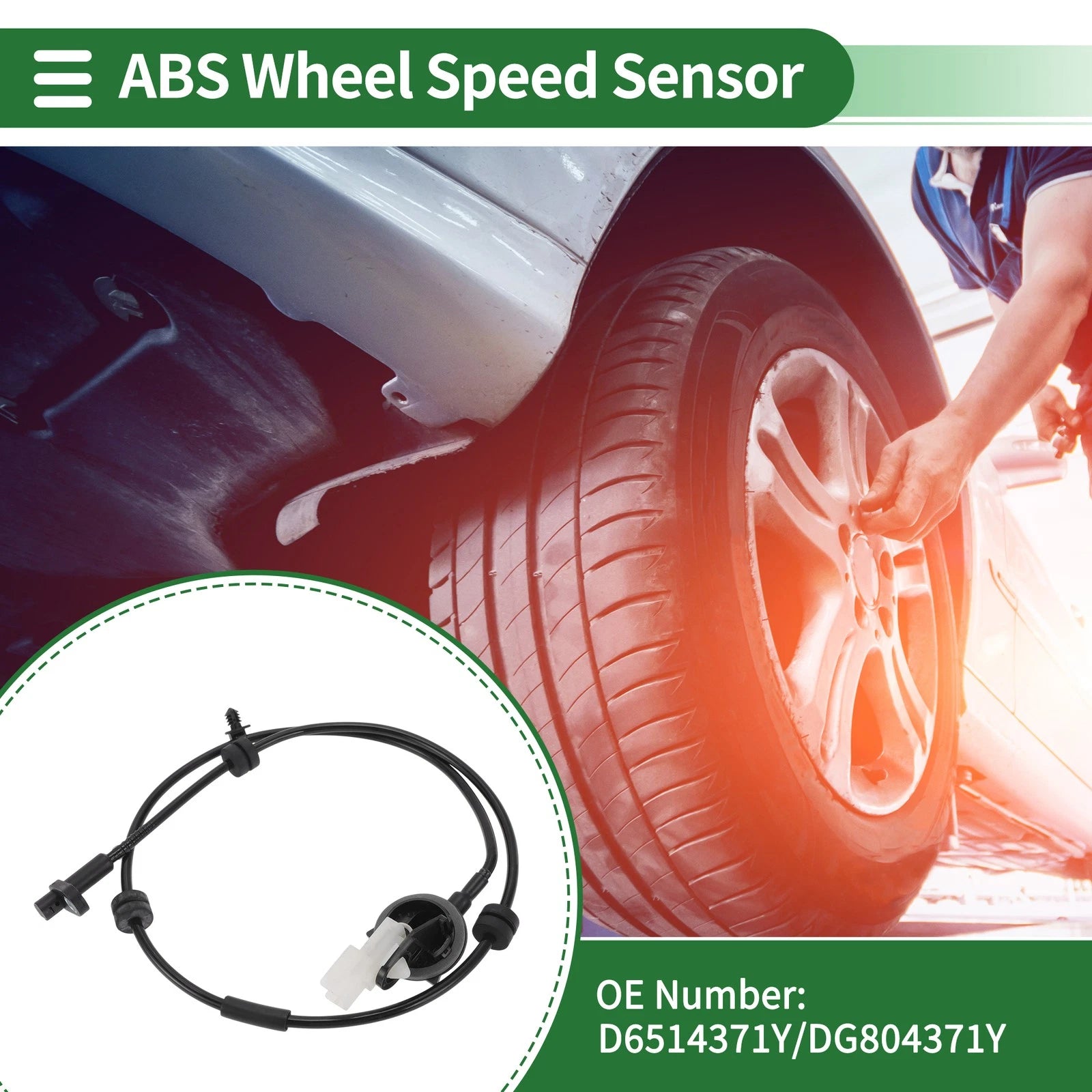 ABS Wheel Speed Sensor Rear Left Right Replacement for Mazda 2 (2011–2014)