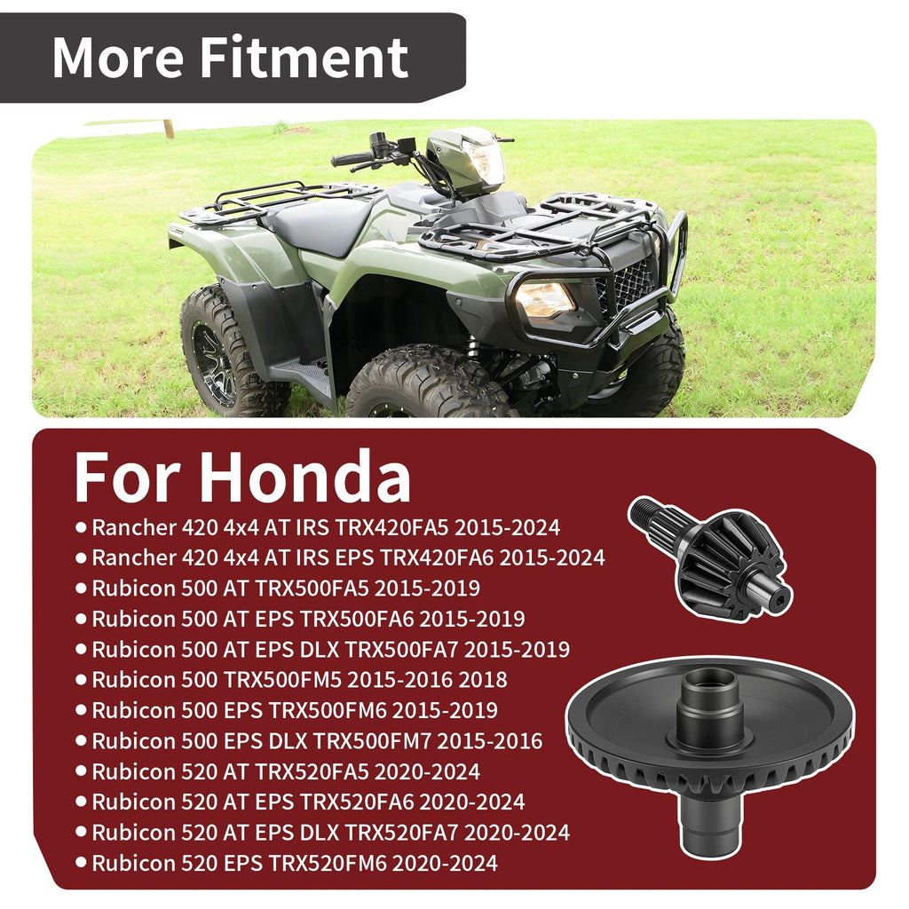 Rear Differential Gear Ring Pinion for Honda TRX420FA5/FA6 Rancher 420 (2015–2024)