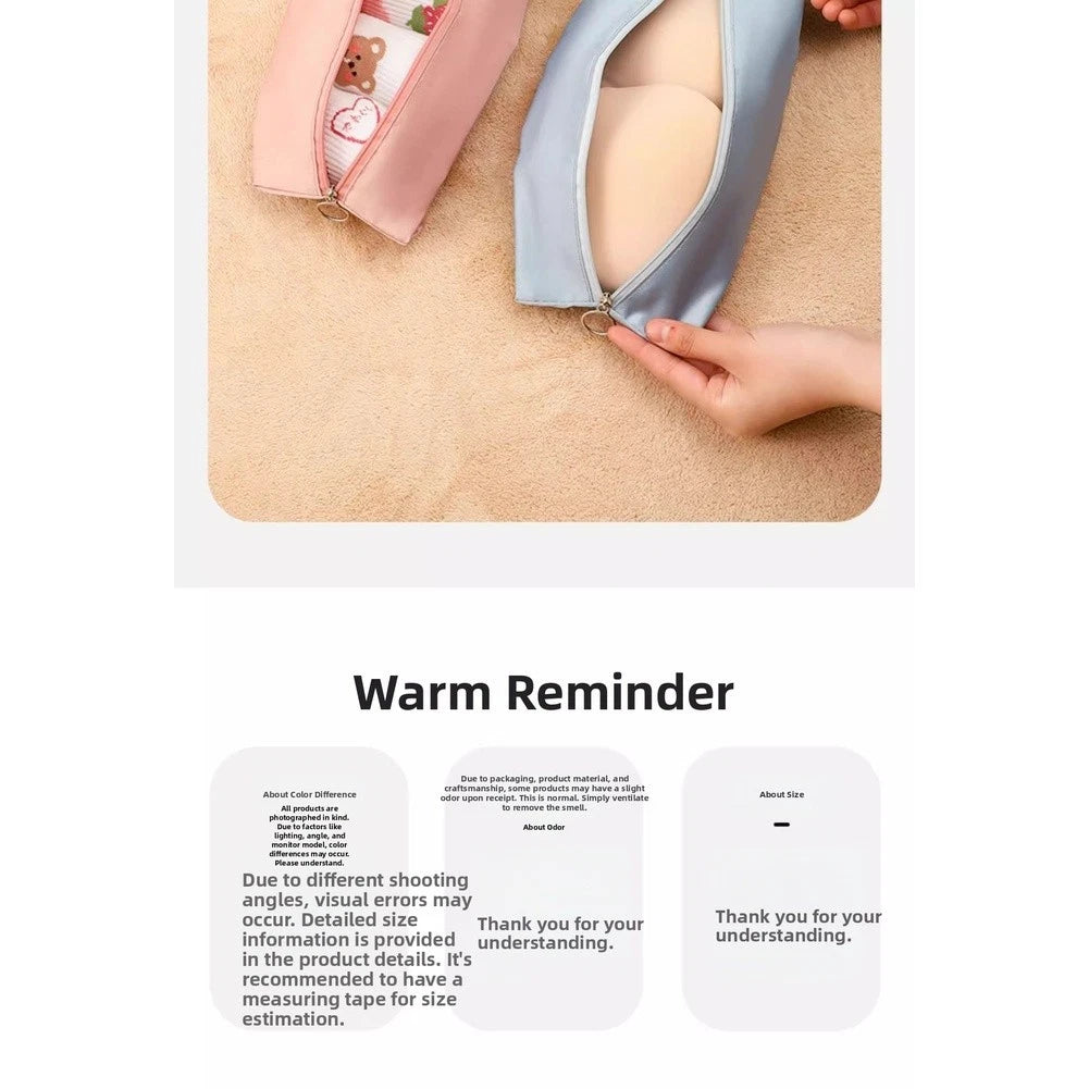 Light Blue Rose Pink Waterproof Travel Storage Bag for Underwear Socks