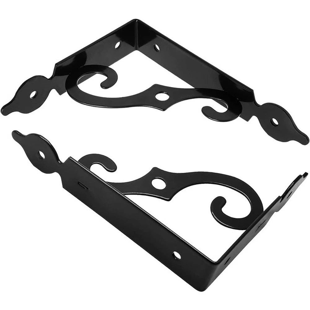 Set of 4 Thickened Iron S Brackets with Screws for Wall Mounting