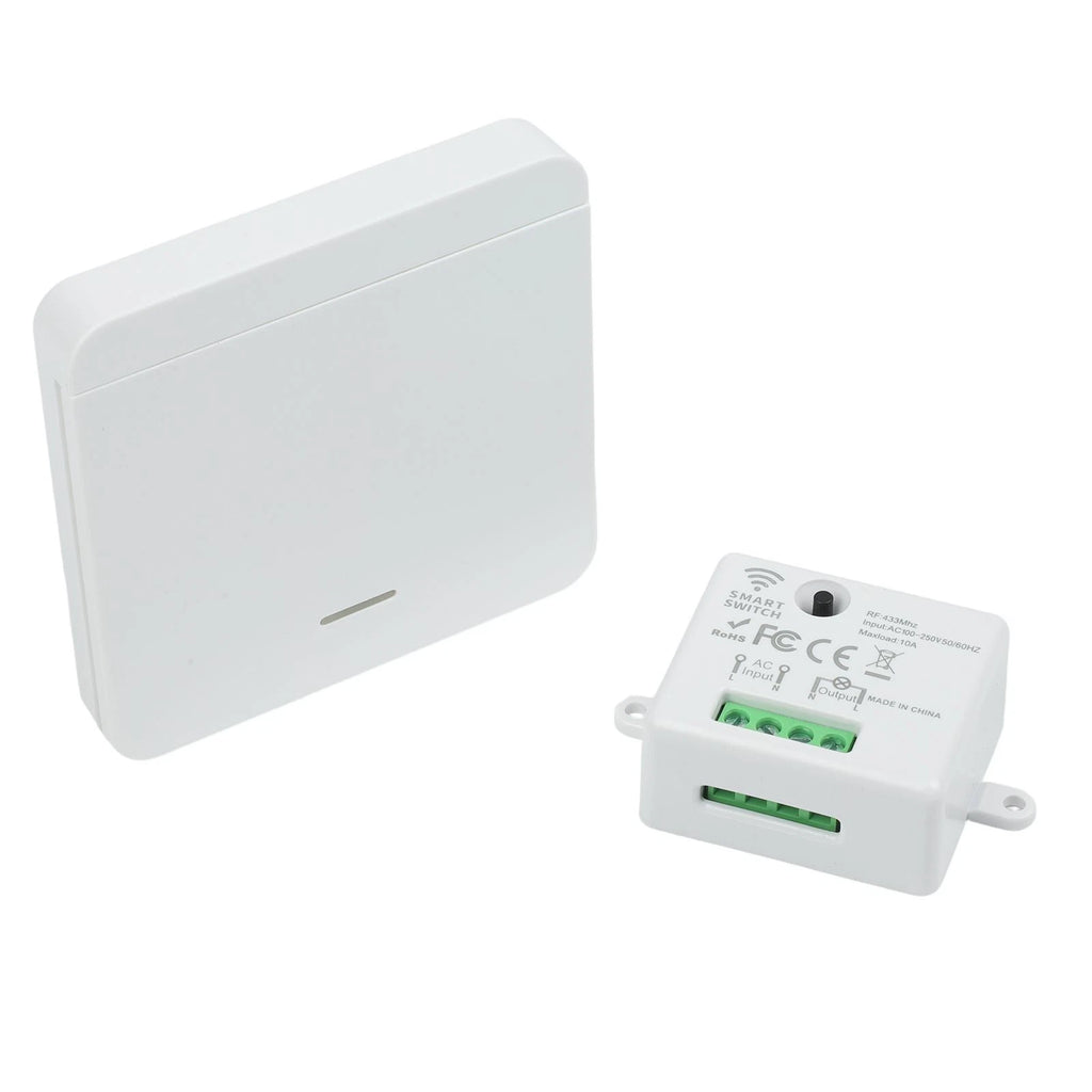 Wireless 1Gang Wall Panel Switch Remote Control 433MHz for Smart Home