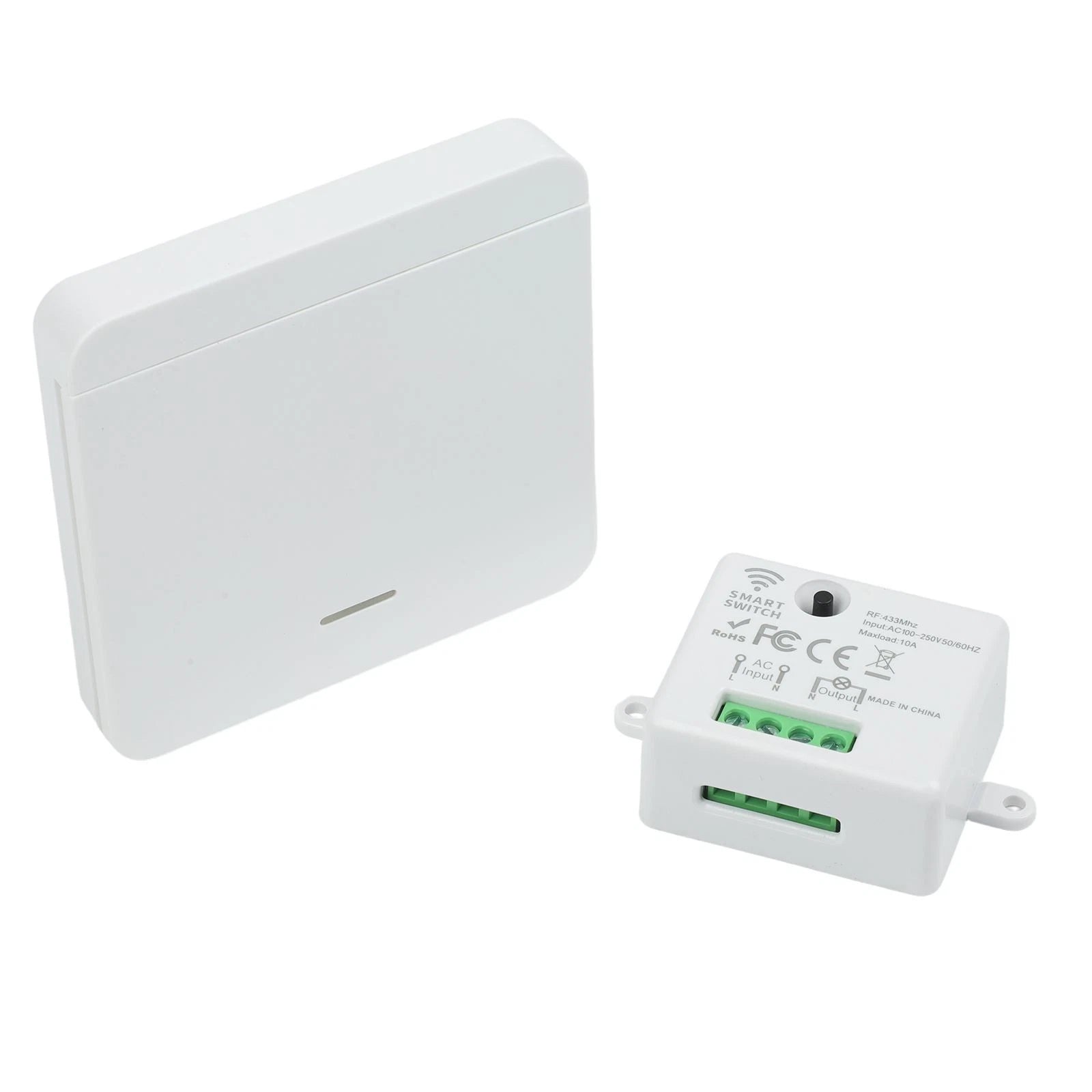 Wireless 1Gang Wall Panel Switch Remote Control 433MHz for Smart Home