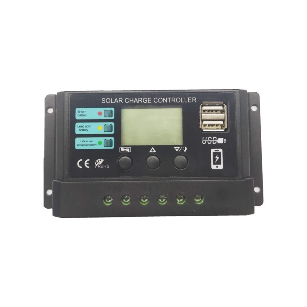 Solar Panel PV Controller USB 10A 20A 30A with LCD Display for Automotive