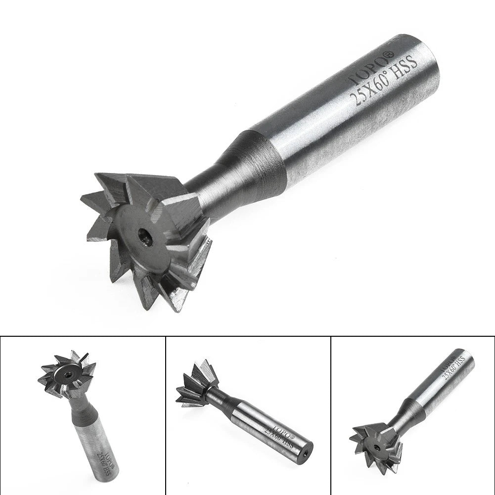 HSS End Mill Dovetail Cutter 25mm 60 Degree for Milling and Drilling