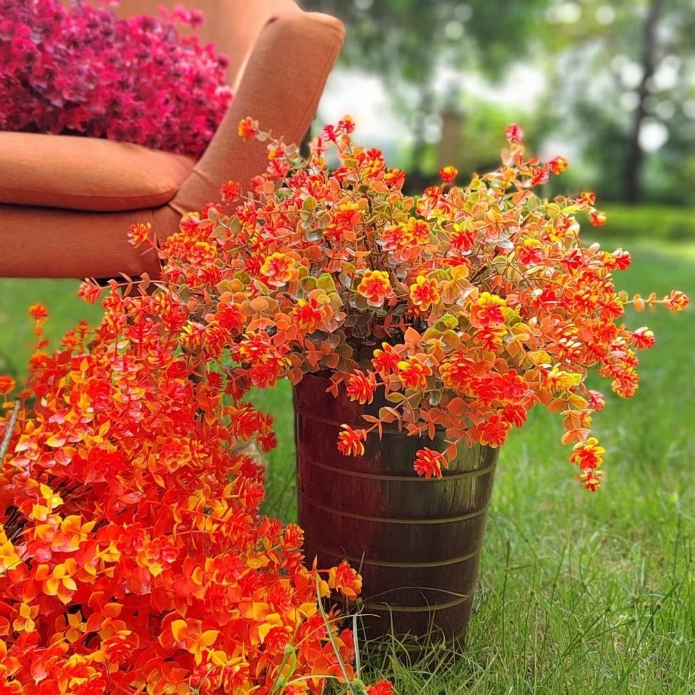 7 Piece Eucalyptus Camellia Daisy Artificial Flowers Home Decor Set