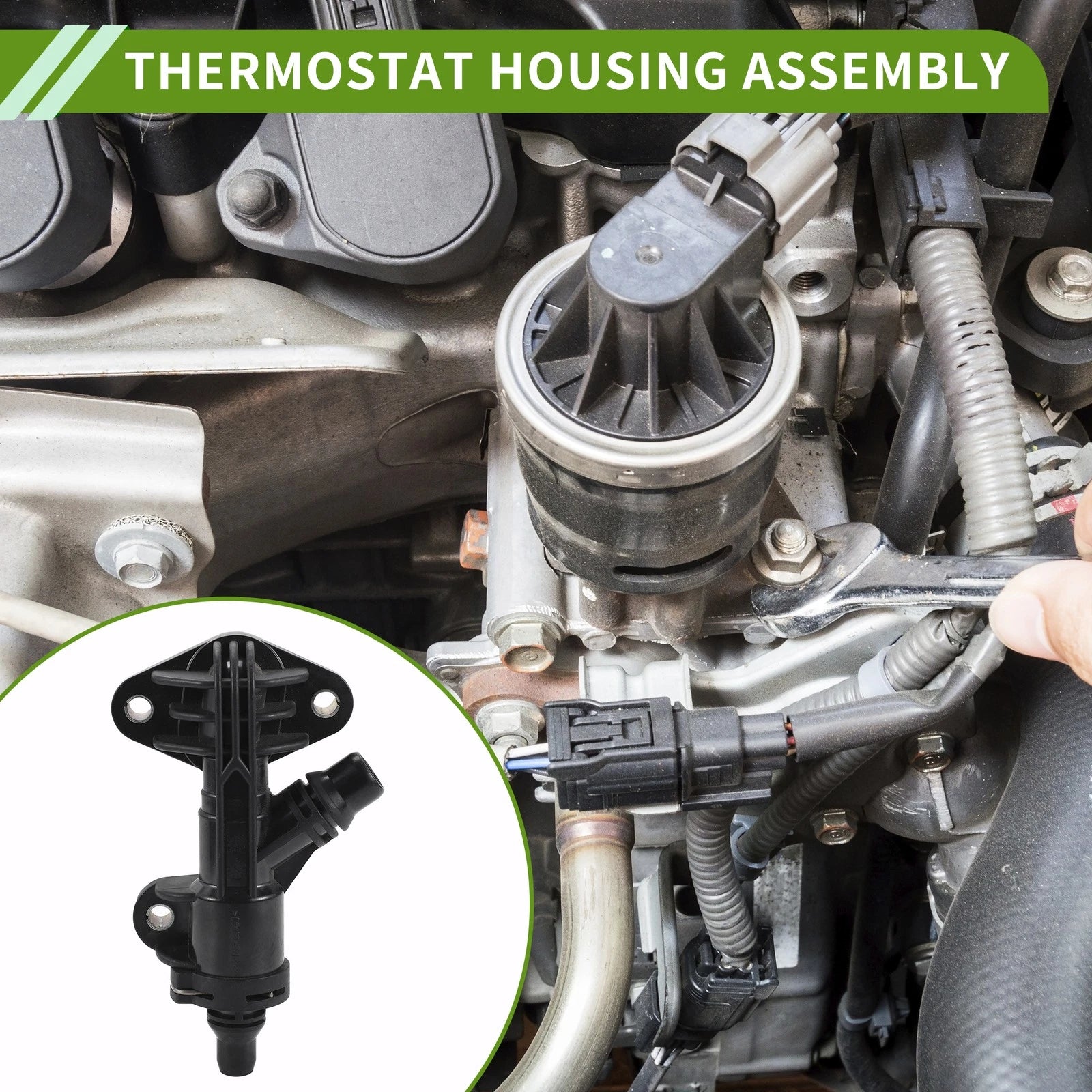 Engine Coolant Thermostat Housing Assembly for BMW 535i 2011-2016