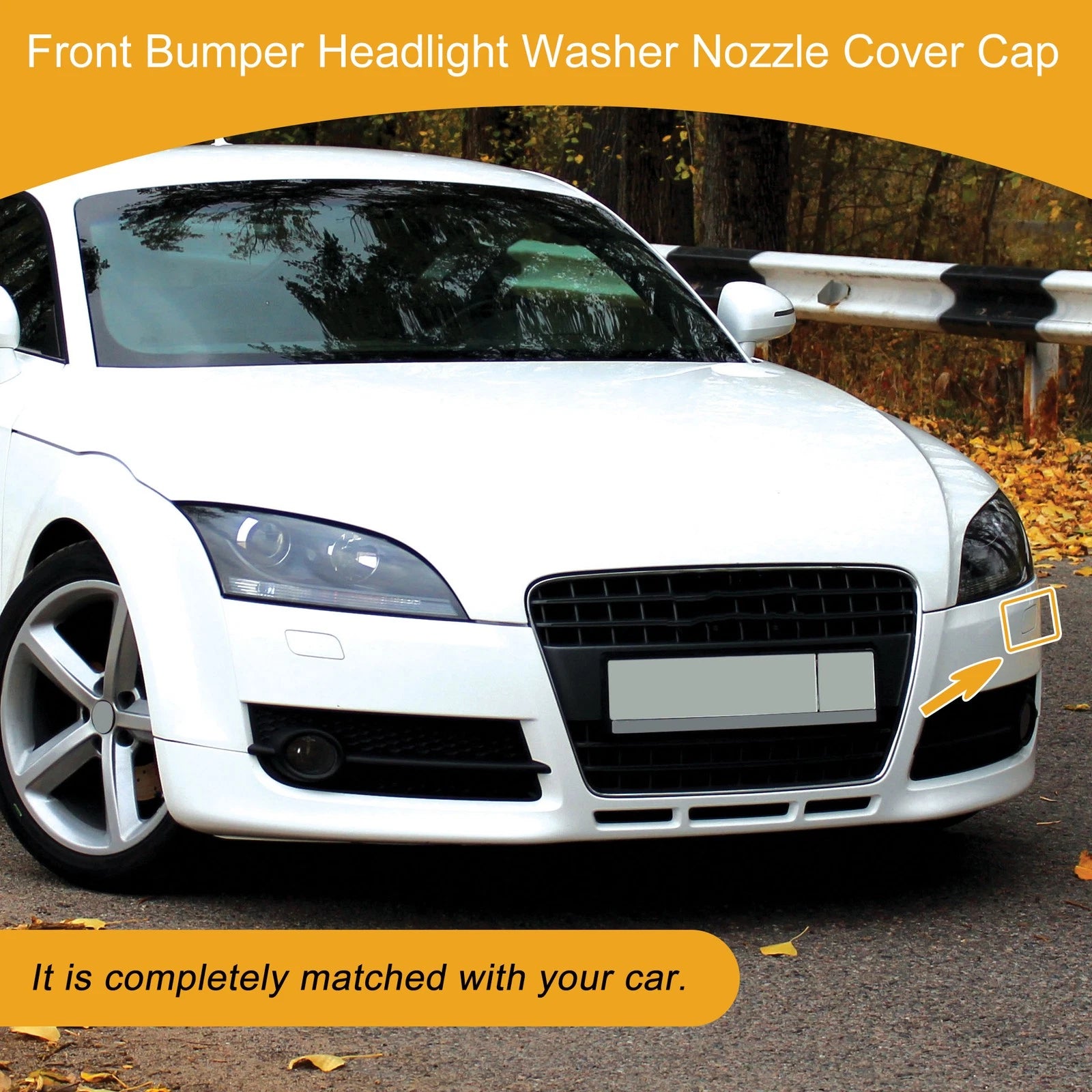 Front Left Washer Nozzle Cover Cap for Audi TT (2009–2015) White 1 Pcs