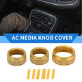 Media Tune Switch Knob Cover Ring for Dodge Challenger (2015–2019) Gold 3 Pack