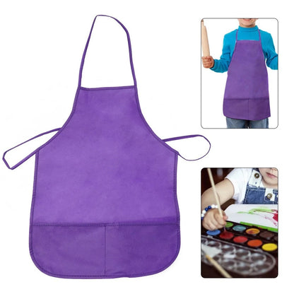 Children's Fabric Apron with Pockets for Kitchen Art Crafts