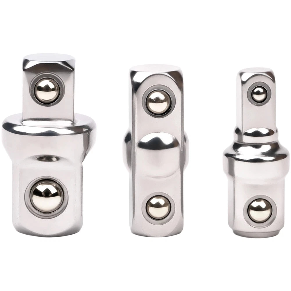 3pcs Socket Reducing Sleeve Adapter 1/4 3/8 1/2 Inch Double Head Steel