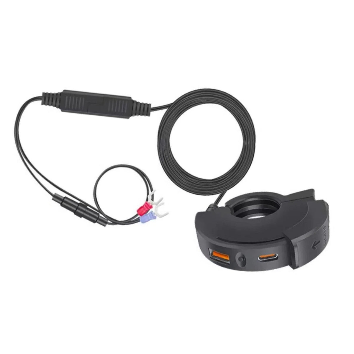 Dual USB A C Fast Charging Handlebar Mount Charger for Motorcycle