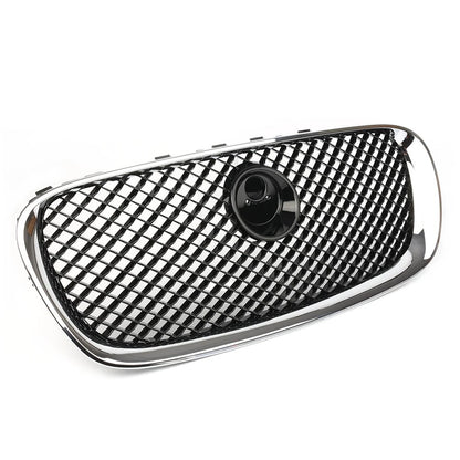 Front Bumper Upper Grille for Jaguar XF (2008–2011) Chrome Black