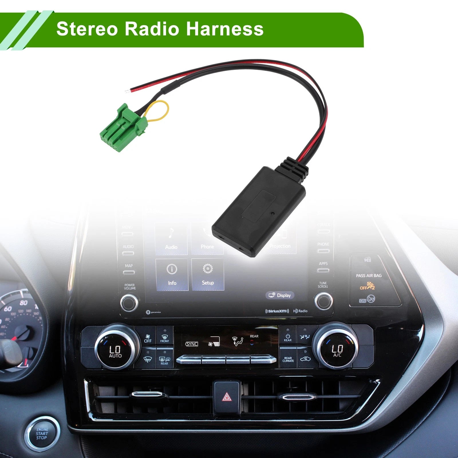 Bluetooth Stereo Radio Harness AUX Adapter Music Cable for Acura RDX (2013–2020)