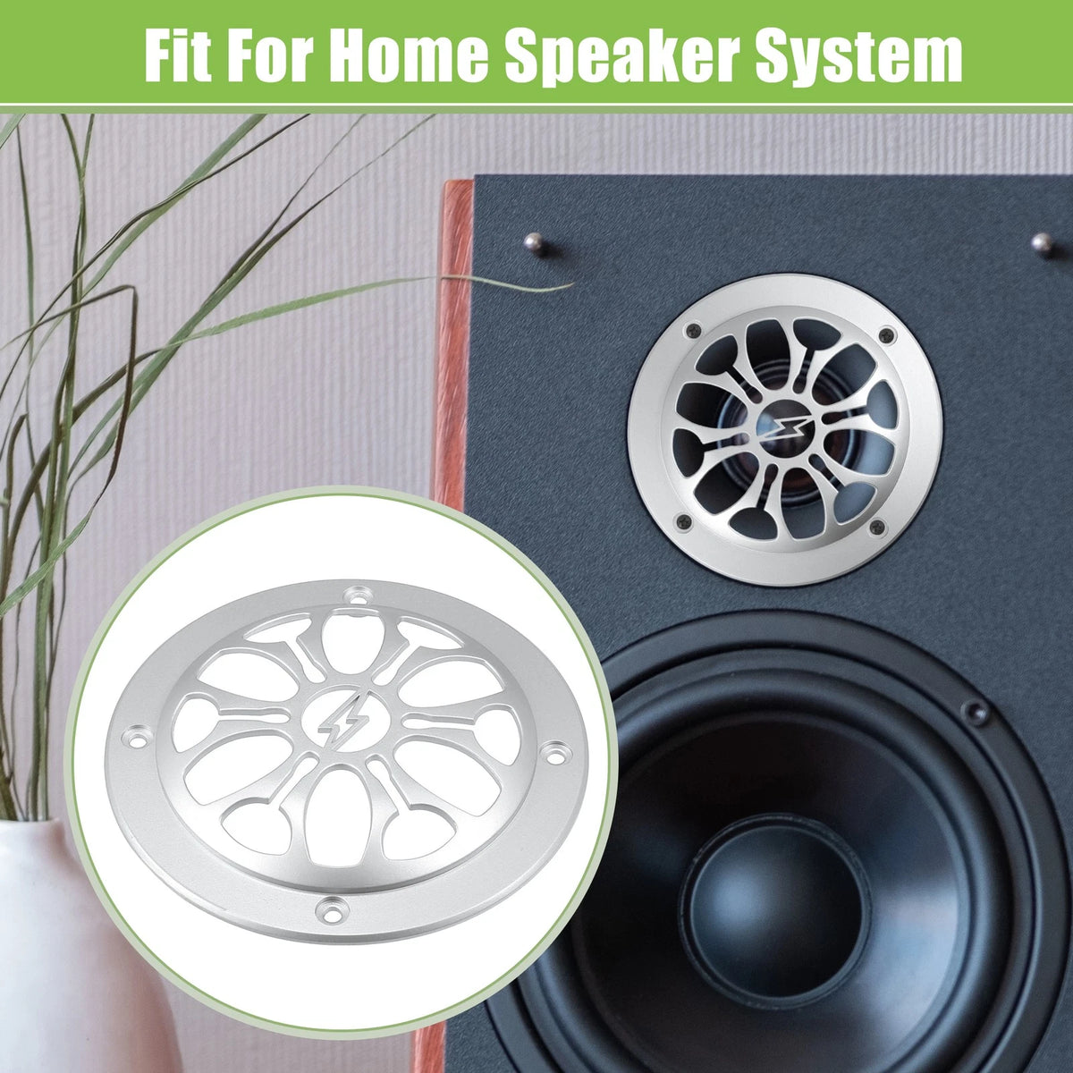 2X 4" Car Speaker Grill Cover for Universal Subwoofer (Silver Tone)