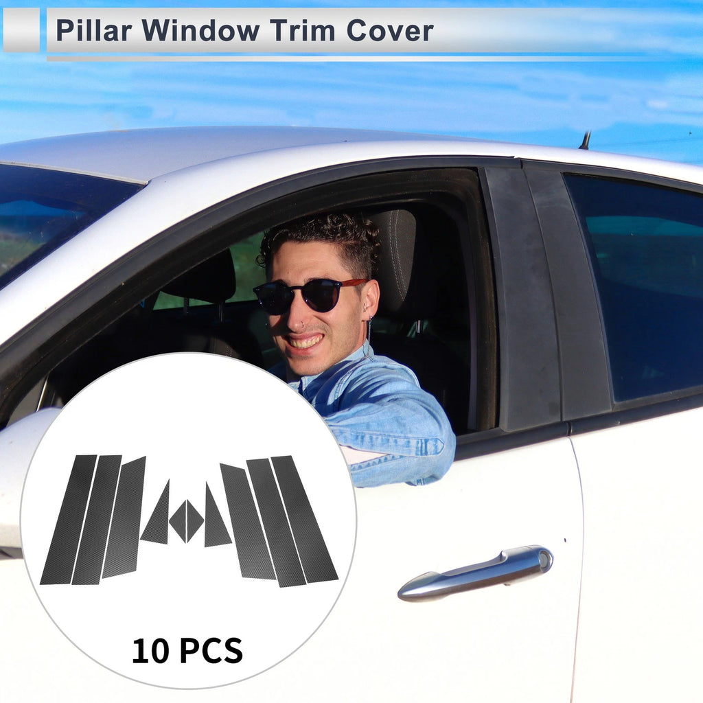 Door Pillar Window Trim Set for Mazda CX8 (2018–2023) Carbon Fiber Pattern