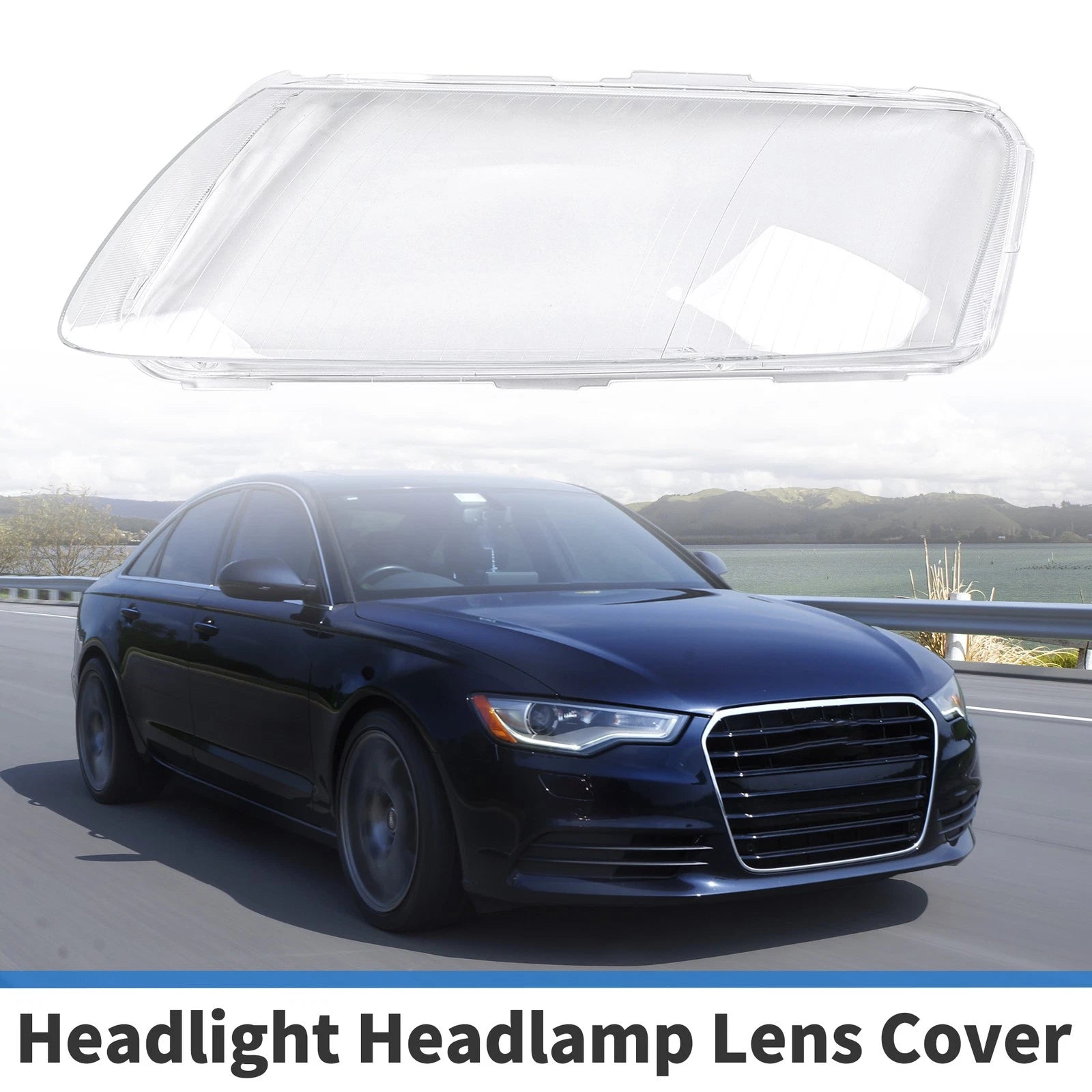 Car Front Left Headlight Lens Cover Replacement for Audi A6 (2006–2011)