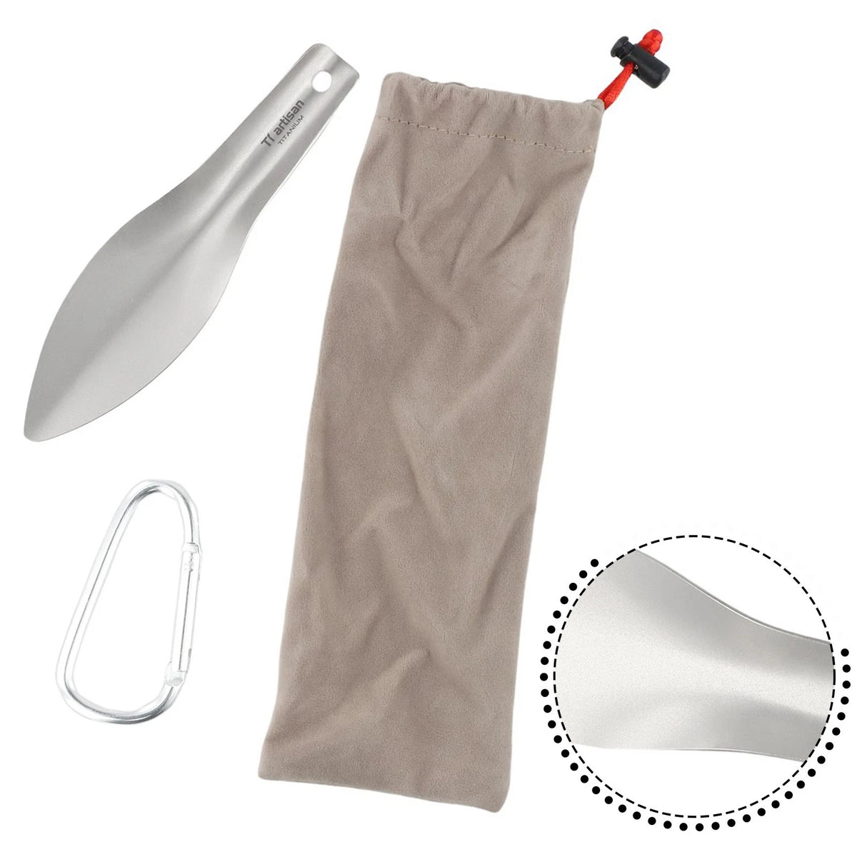Titanium Shovel Trowel for Backpacking with Storage Sack
