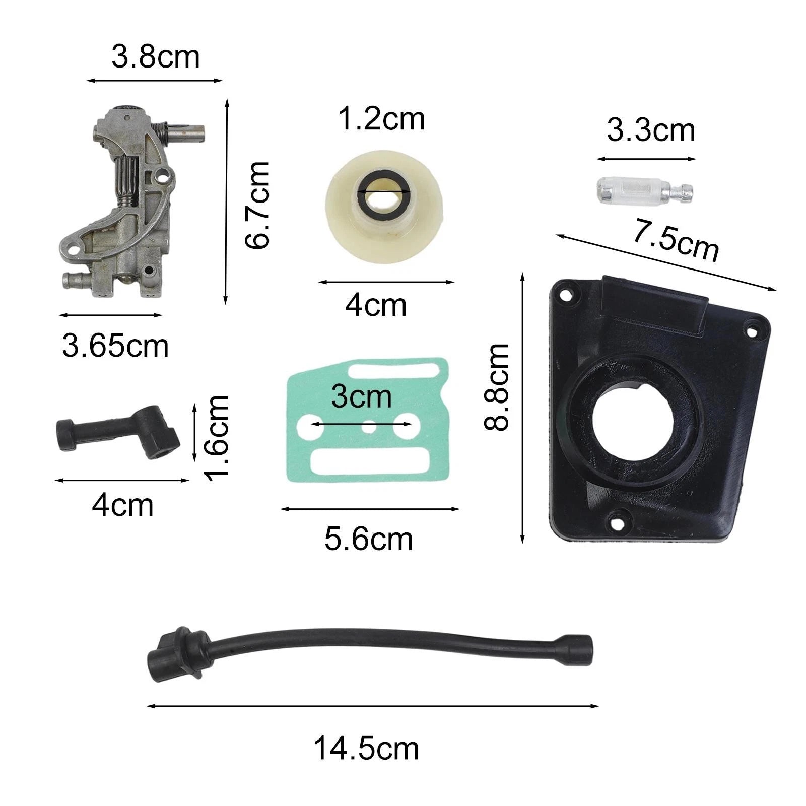 Complete Oil Pump Kit for Chinese Chainsaw (Maintenance Components)