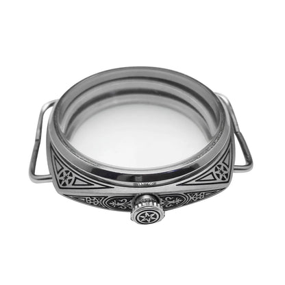 Watch Case Movement for ETA 6497 6498 (47mm, Stainless, Black Pattern)