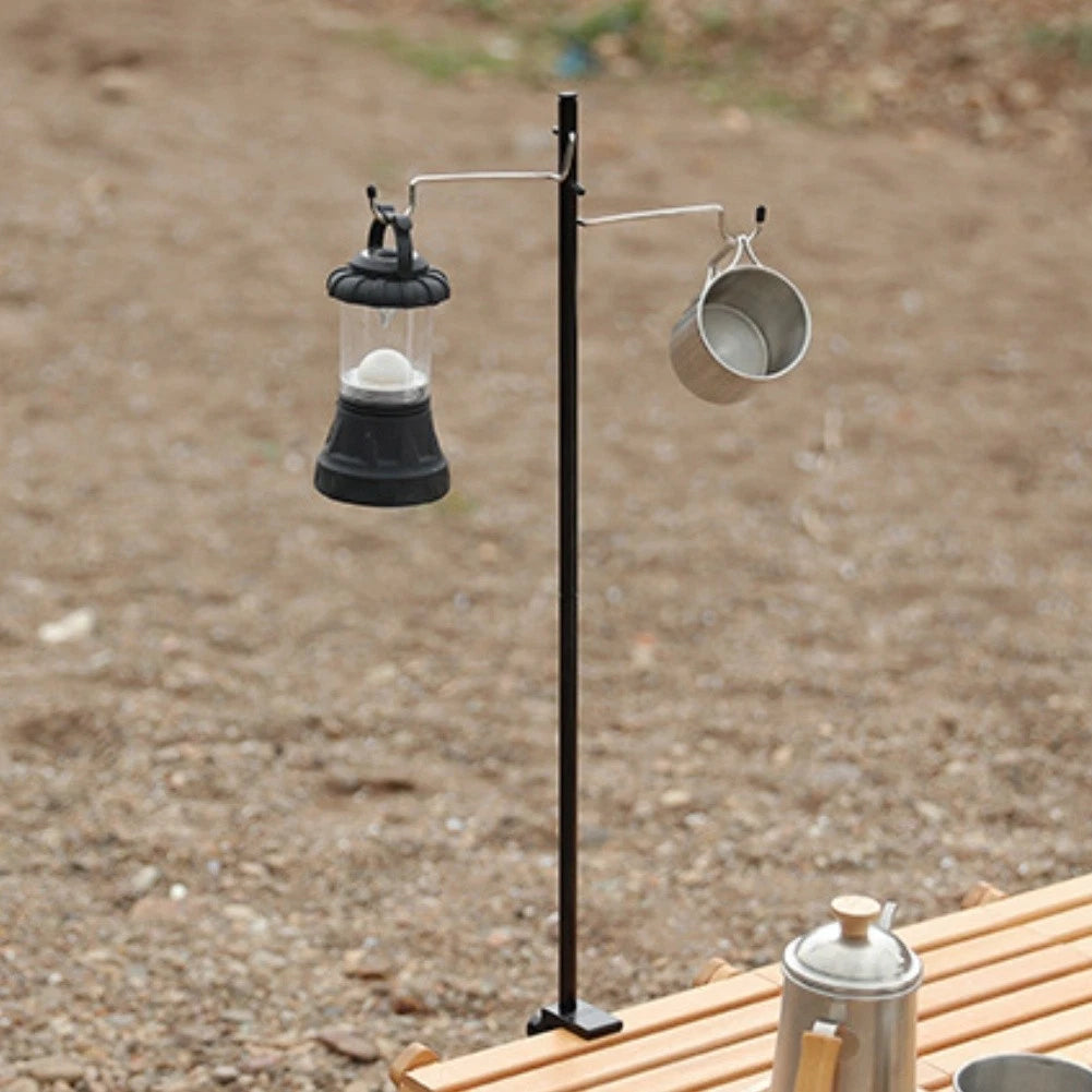 Camping Lamp Stand with 270° Rotatable Hook and Elastic Rope Assembly