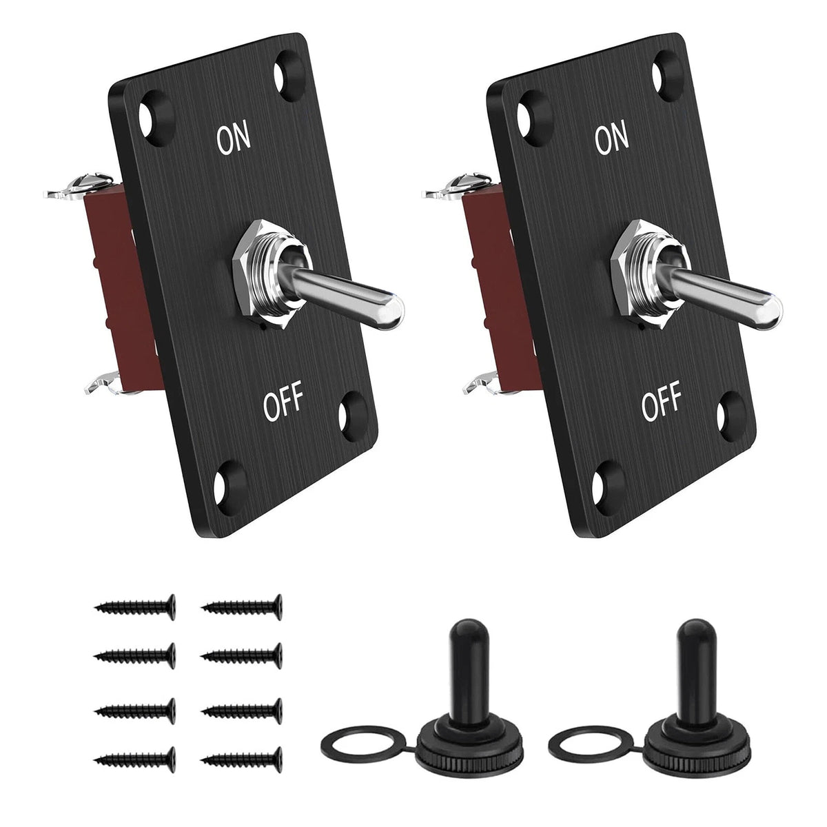 2Pcs 30A 12VDC Waterproof Toggle Switch for Motorcycle (On Off)