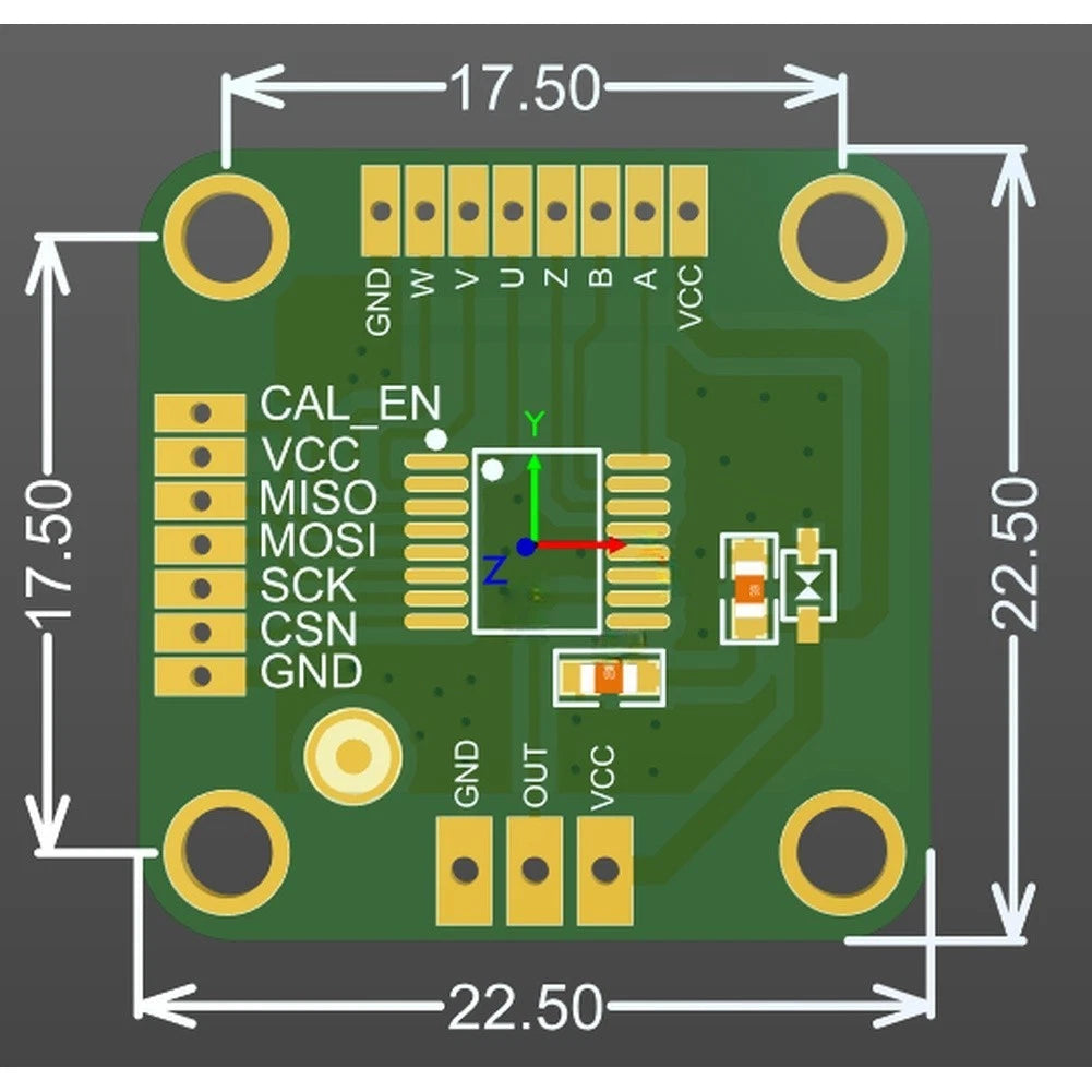 MT6835 PCB Encoder Module for Motor Projects (2.25 x 1.75 cm)