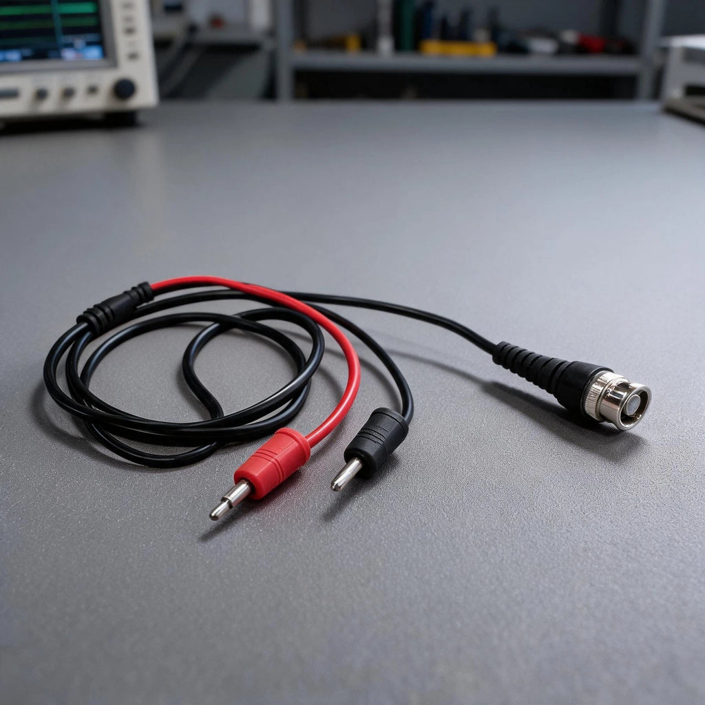 BNC to Dual 4mm Stackable Banana Cable for Oscilloscope (100cm)