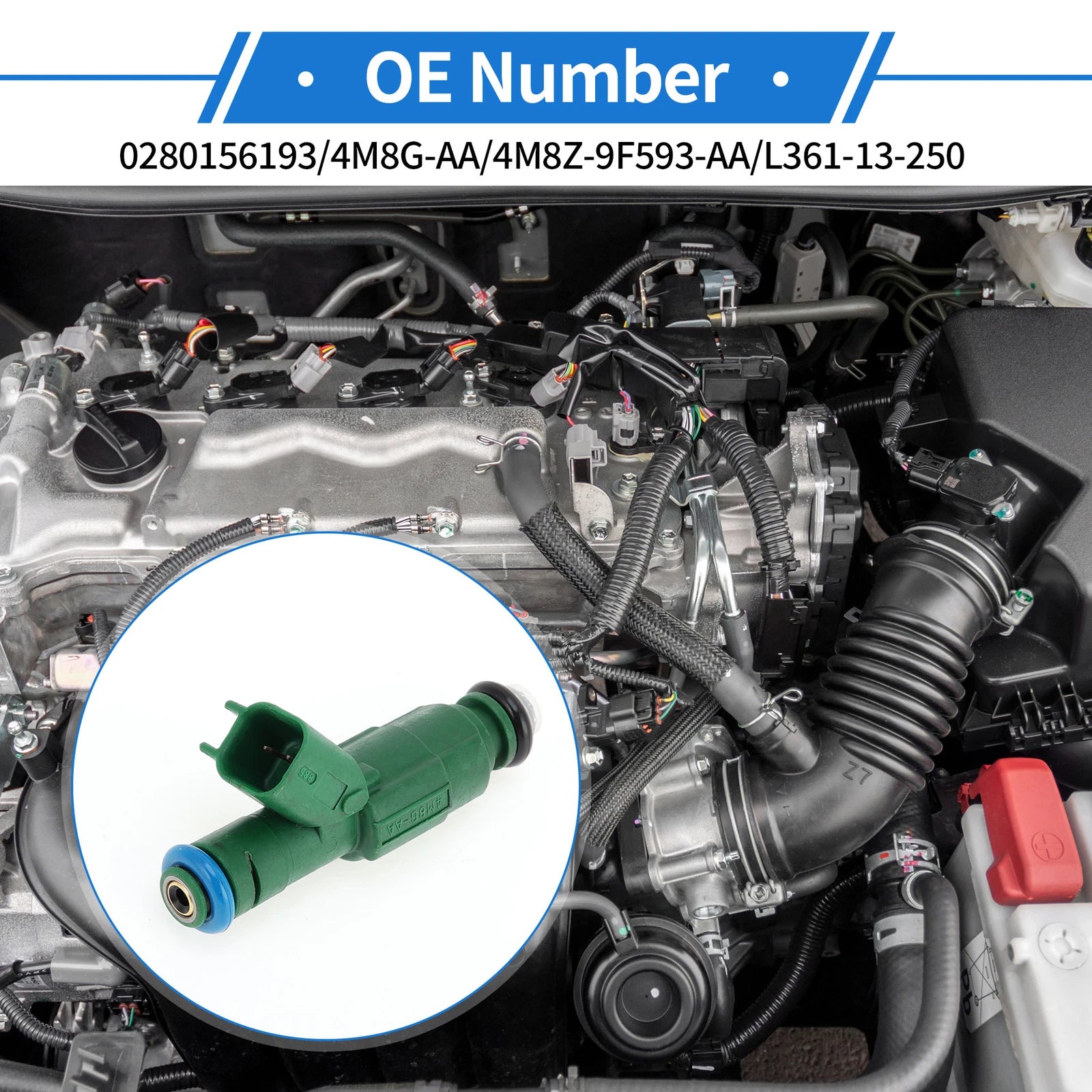Fuel Injector Replacement for Mazda 6 i 2.3 (2003–2005) 1 Piece Green