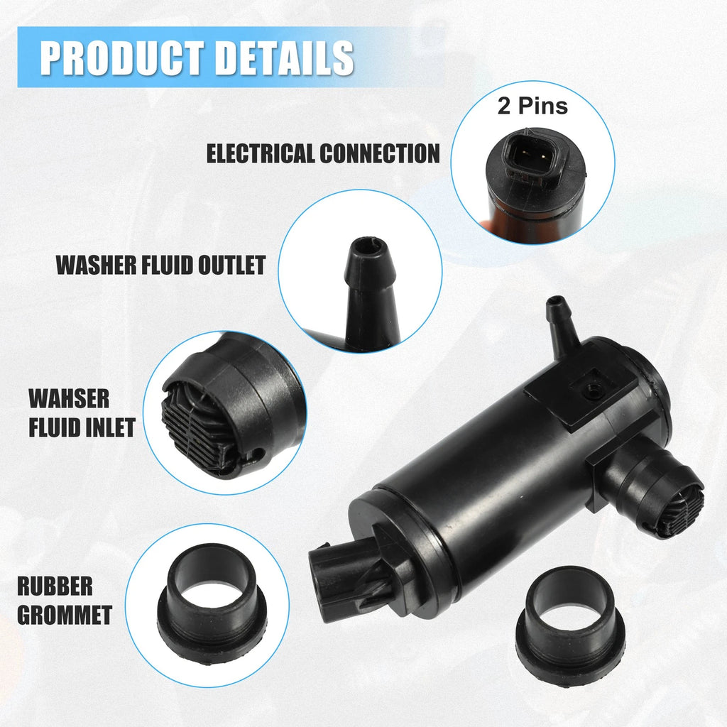 Windshield Washer Pump with Grommet for Honda Civic 1.5L 2016-2020