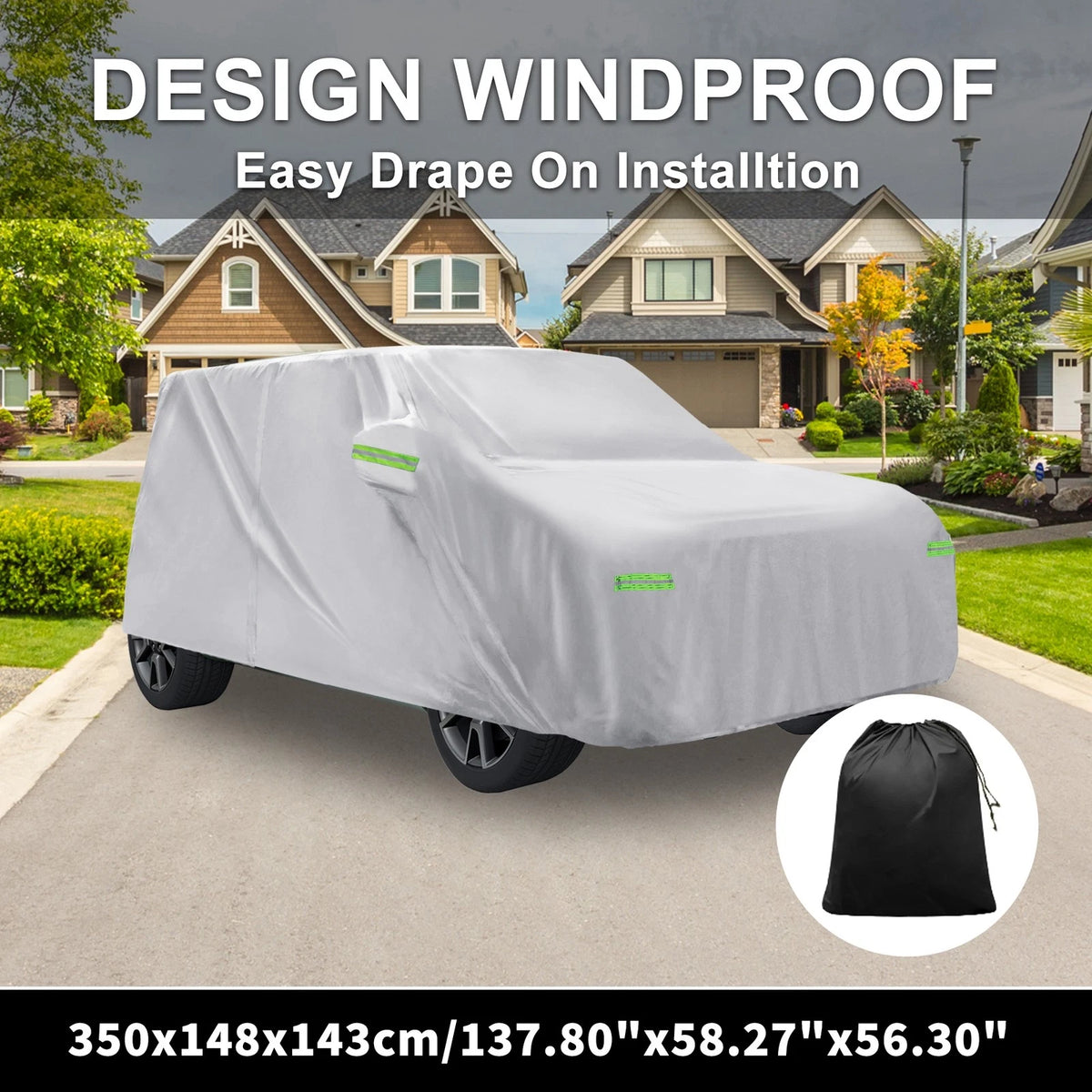 Waterproof Car Cover with Hook for Daihatsu Cast (350x148x143cm)