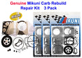 3 Pack Carburetor Rebuild Kit for Polaris SL SLT SLX 750 780 (1996–2004)