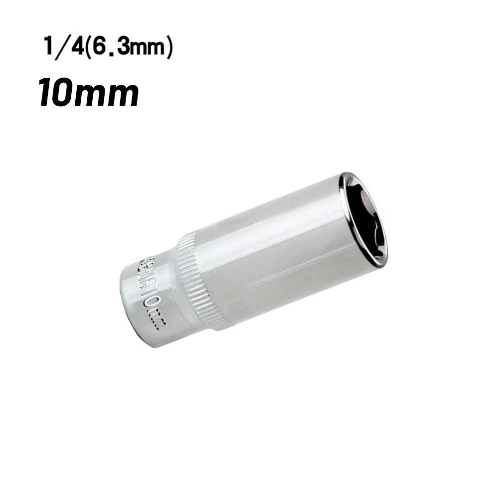 10mm 1/4in Square 6 Point Drive Socket for DIY Repair Tool