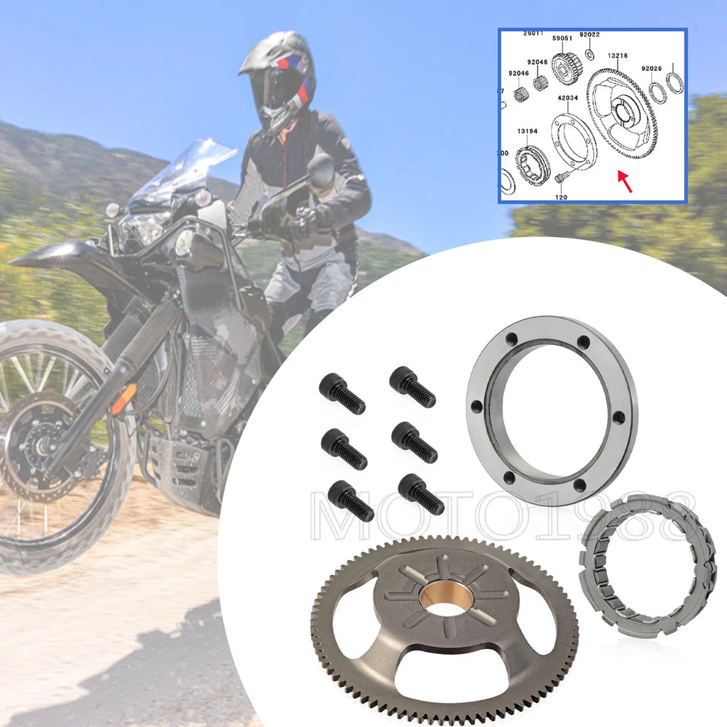 One Way Starter Clutch Kit for Kawasaki KLR650 (1987–2023) 42034-1094 13194-1089 13216-0044