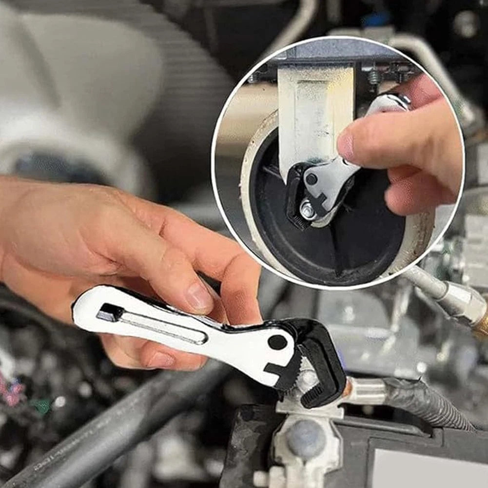 Compact Stainless Steel Adjustable Wrench for Home and Workshop