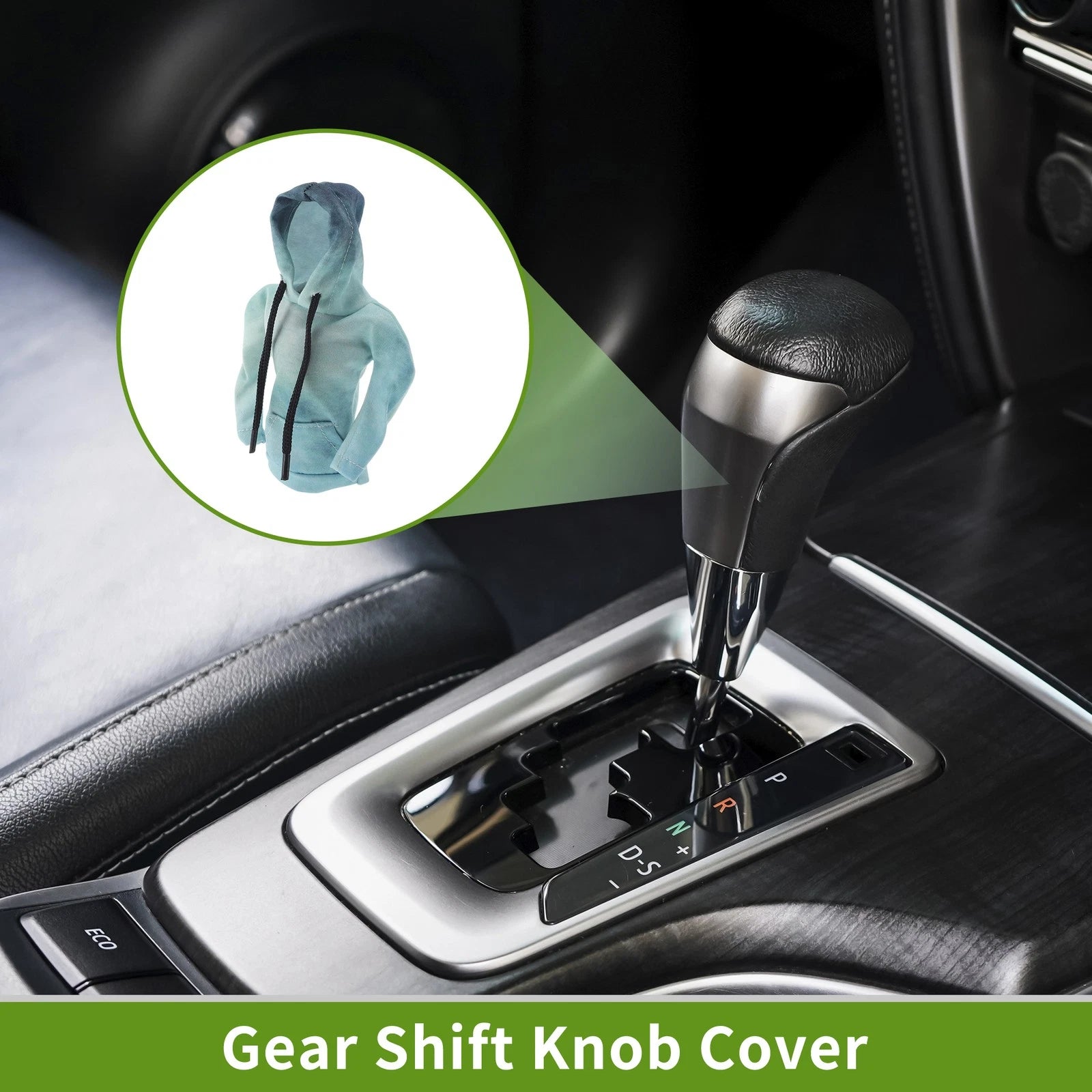 Gear Shift Knob Cover for Universal Fit (1 Pc) - Blue Polyester 6.3"x5.12"