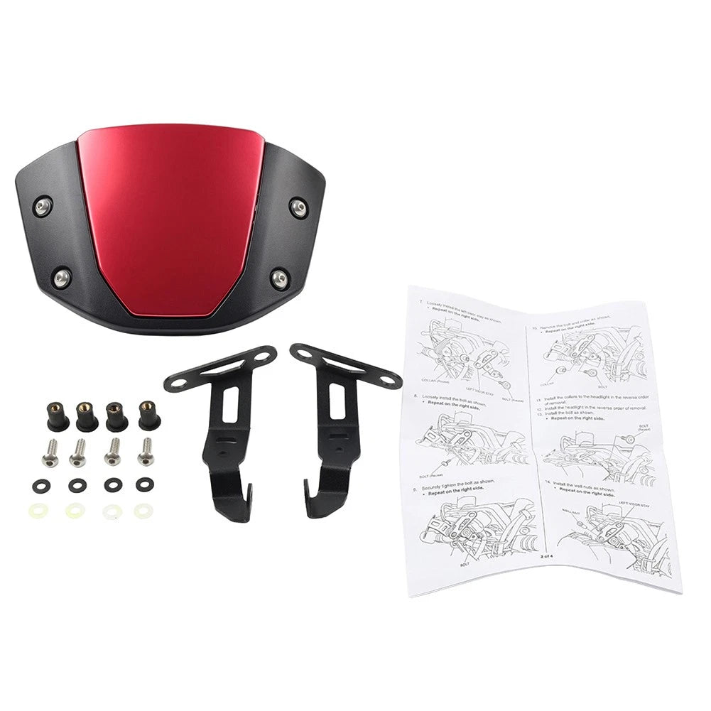 Front Windshield Fairing Wind Deflector for Honda CB650R (2017–2022) Red