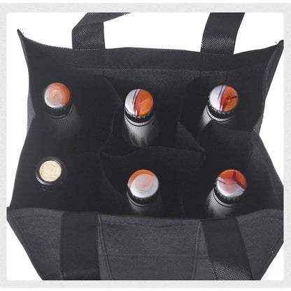 Black Wine Carrier Bag for 1-9 Bottles (18x18x31cm)