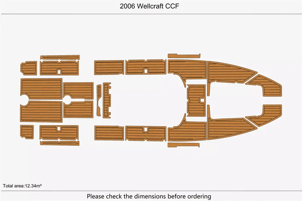 EVA Foam Teak Deck Flooring Mat for Wellcraft CCF (2006)