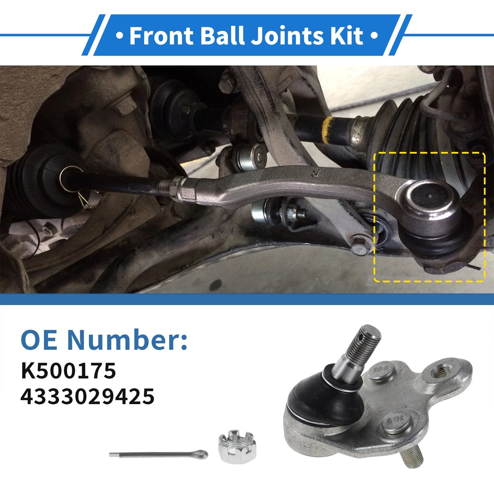 2 Pcs Front Lower Ball Joints Replacement for Toyota Corolla (2009–2019)