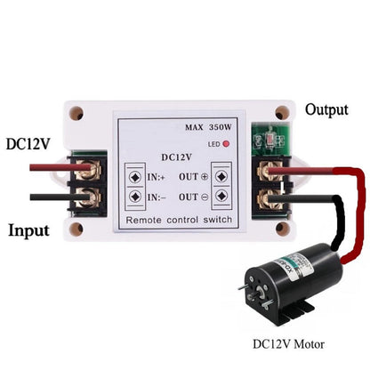 H12V DC 40A 350W RF Wireless Remote Control Receiver with 433MHz Remote