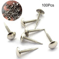 100Pcs Upholstery Nails Tacks for Furniture Decor (Silver)