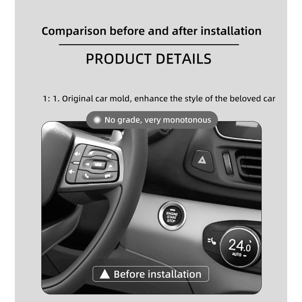 Alloy Push Start Button Cover for (Universal Fit)
