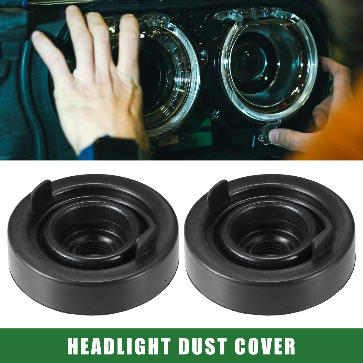 2pcs Headlight Dust Cover for Universal Cars (1.73''x3.50'')