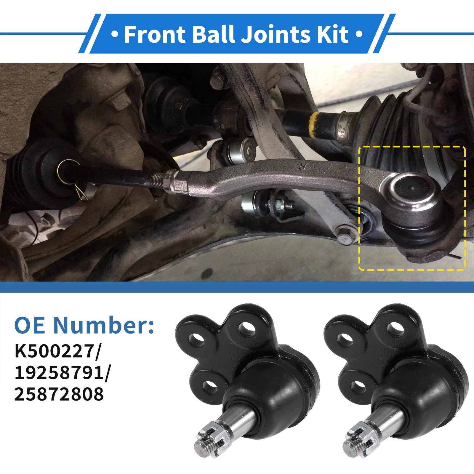 2 Pcs Front Lower Ball Joints Replacement for Chevrolet Equinox (2010–2017)