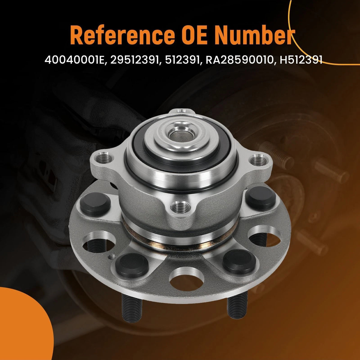 1pc Rear Left Right Wheel Hub & Bearing for Acura TL (2009–2014) 512391 ABS