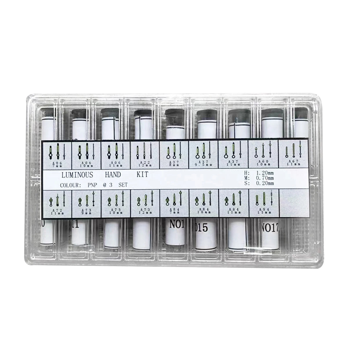 Luminous Watch Hands Pin Set for (Minute .70, Hour 1.20, Second .20mm)